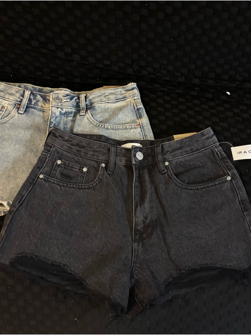 PacSun Black High-Rise Cutoff Denim Shorts